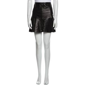 DIANE VON FURSTENBERG Lamb Leather Mini Skirt US 6